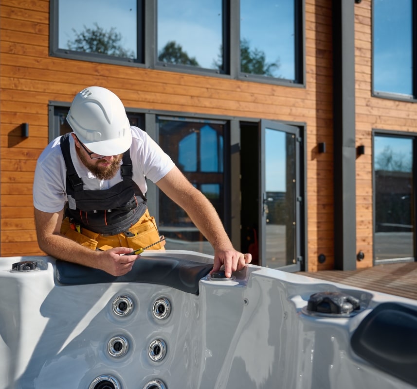 hot tub installation electrician installing a hot tub
